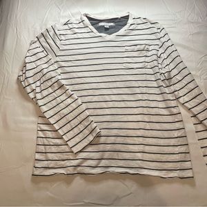 PD&C Long Sleeve Black White Striped Boys Large T-Shirt Tee.